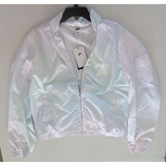 Nike DD4826 482 Women's Sz L-Tall Copa/White Woven All Over Print Jacket $95 - Picture 8 of 11